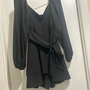 Elegant Black Long Sleeve Dress